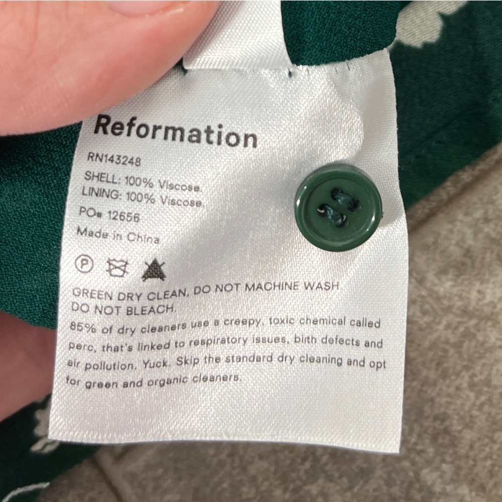 NEW Reformation Irma Green Floral Minidress - Picture 11 of 13